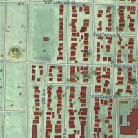 Second close-up of the map of Leschi, Washington print showing more streets and buildings