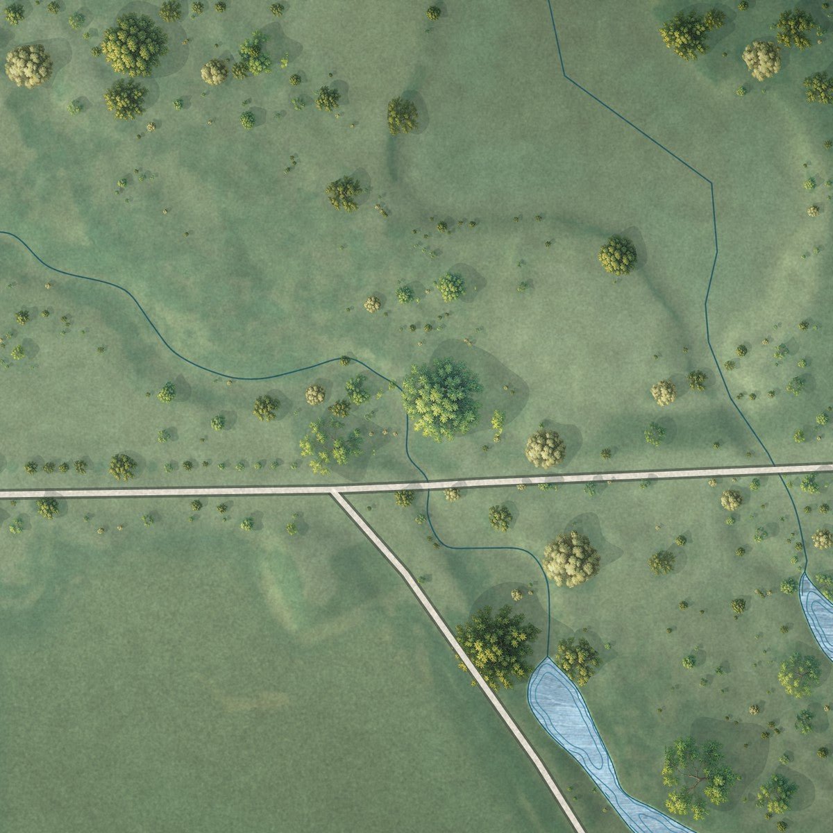 Second close-up of the map of Leshara, Nebraska print showing more streets and buildings