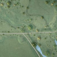 Second close-up of the map of Leshara, Nebraska print showing more streets and buildings