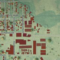 Second close-up of the map of Lester Prairie, Minnesota print showing more streets and buildings