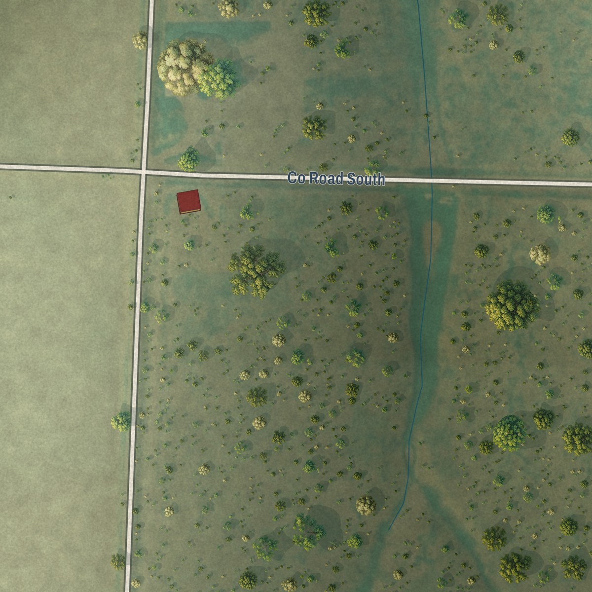 Second close-up of the map of Levant, Kansas print showing more streets and buildings