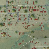 Second close-up of the map of Lewistown Heights, Montana print showing more streets and buildings