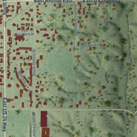 Second close-up of the map of Lewistown, Illinois print showing more streets and buildings