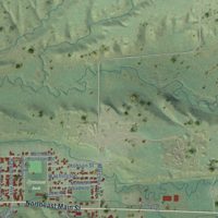 Second close-up of the map of Lewistown, Montana print showing more streets and buildings