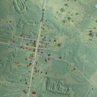 Second close-up of the map of Lewisville, Arkansas print showing more streets and buildings