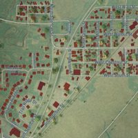Second close-up of the map of Lexington, Illinois print showing more streets and buildings