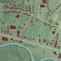 Second close-up of the map of Lexington, Mississippi print showing more streets and buildings