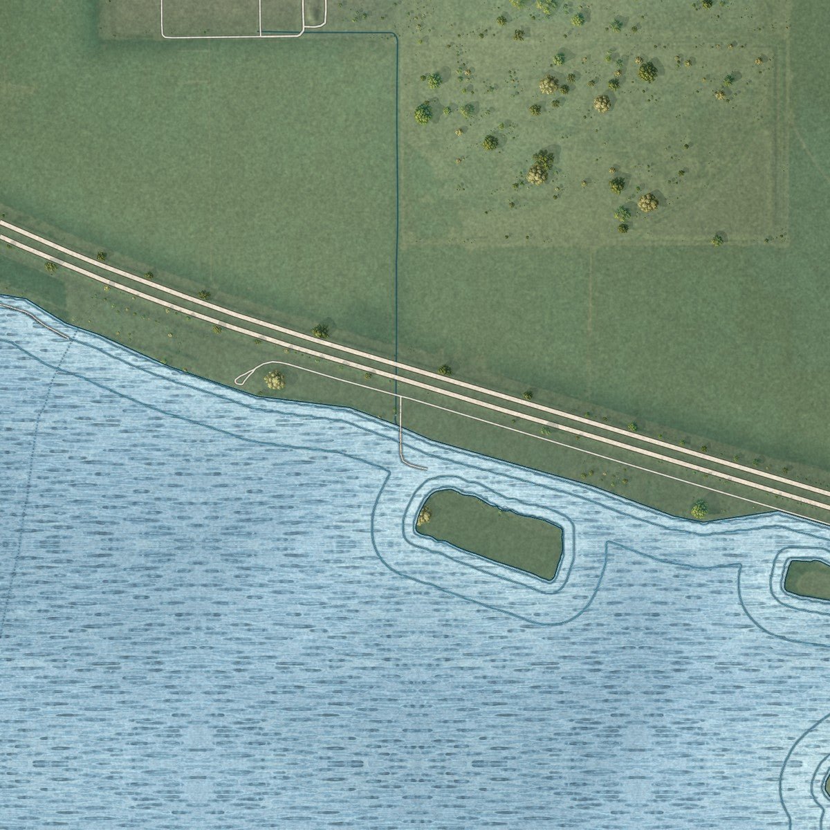 Second close-up of the map of Lexington, Nebraska print showing more streets and buildings