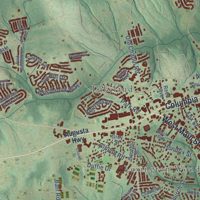 Second close-up of the map of Lexington, South Carolina print showing more streets and buildings