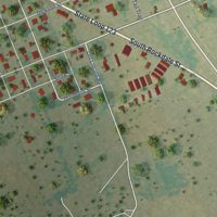 Second close-up of the map of Lexington, Texas print showing more streets and buildings