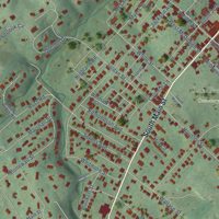 Second close-up of the map of Lexington, Virginia print showing more streets and buildings