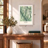 Leyden, Massachusetts map, 12 x 18 inch print in a white frame in an entryway