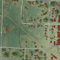 Second close-up of the map of Liberal, Missouri print showing more streets and buildings