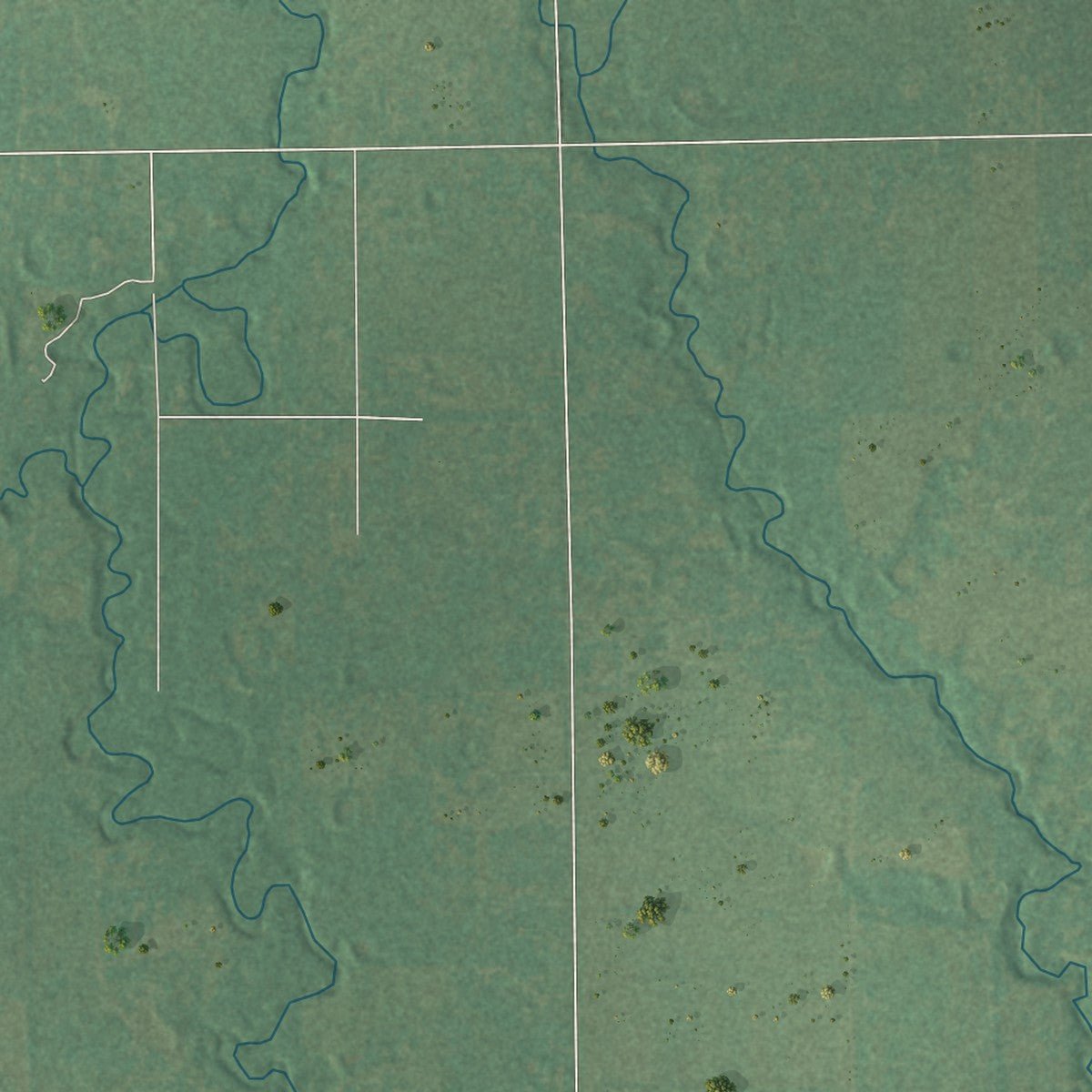 Second close-up of the map of Liberty, Oklahoma print showing more streets and buildings