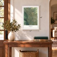 Liberty, Utah map, 12 x 18 inch print in a white frame in an entryway