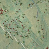 Second close-up of the map of Liberty, Virginia print showing more streets and buildings