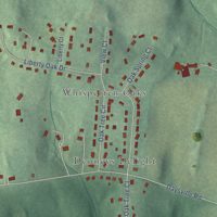 Second close-up of the map of Libertytown, Maryland print showing more streets and buildings