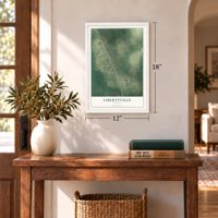 Libertyville, Alabama map, 12 x 18 inch print in a white frame in an entryway