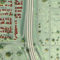 Second close-up of the map of Licton Springs, Washington print showing more streets and buildings