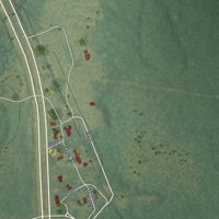 Second close-up of the map of Lillie, Louisiana print showing more streets and buildings