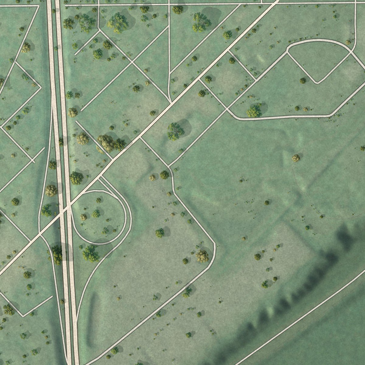 Second close-up of the map of Lilydale, Minnesota print showing more streets and buildings