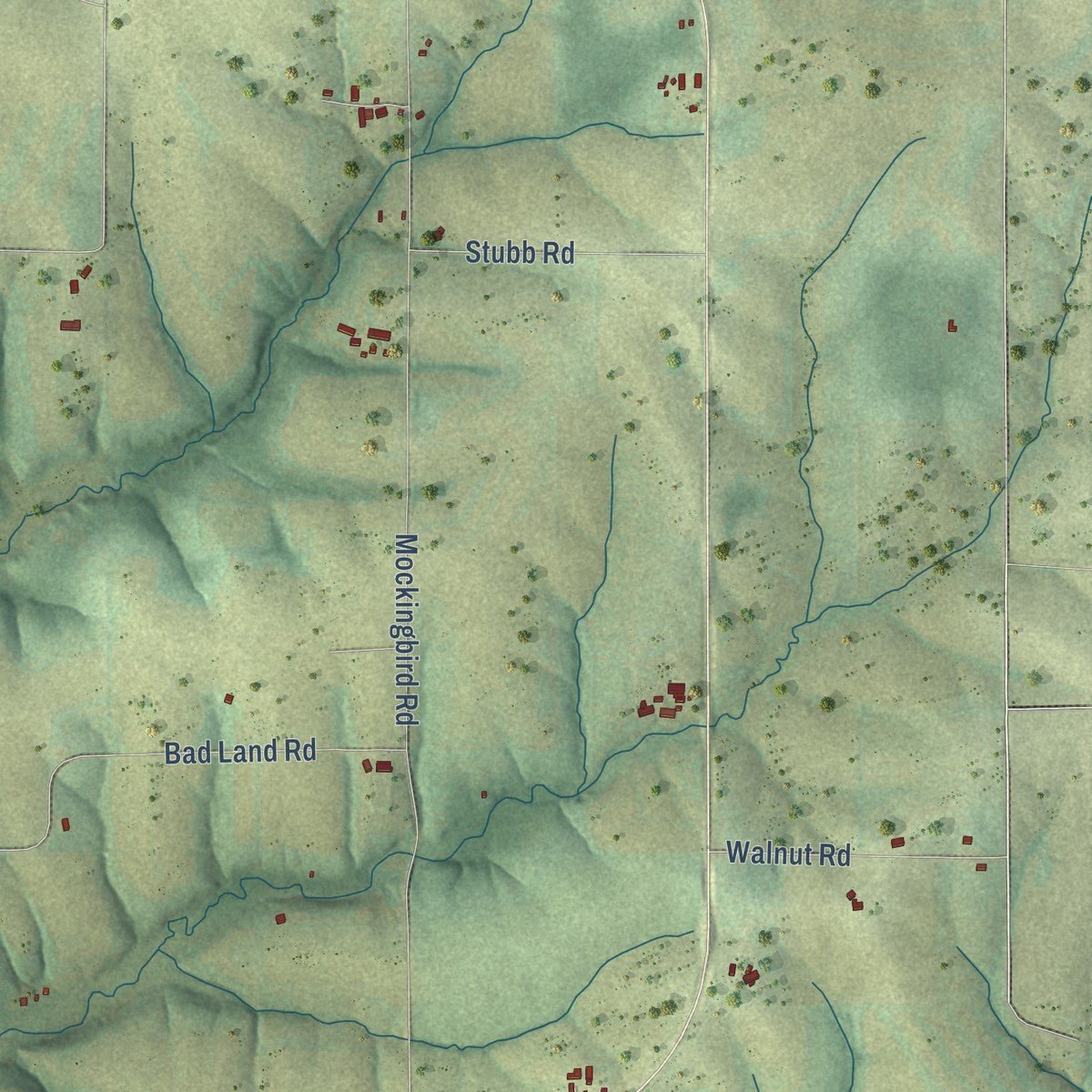 Second close-up of the map of Lima, Grant County, Wisconsin print showing more streets and buildings