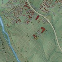 Second close-up of the map of Limerick, Pennsylvania print showing more streets and buildings