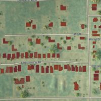 Second close-up of the map of Limestone Creek, Florida print showing more streets and buildings