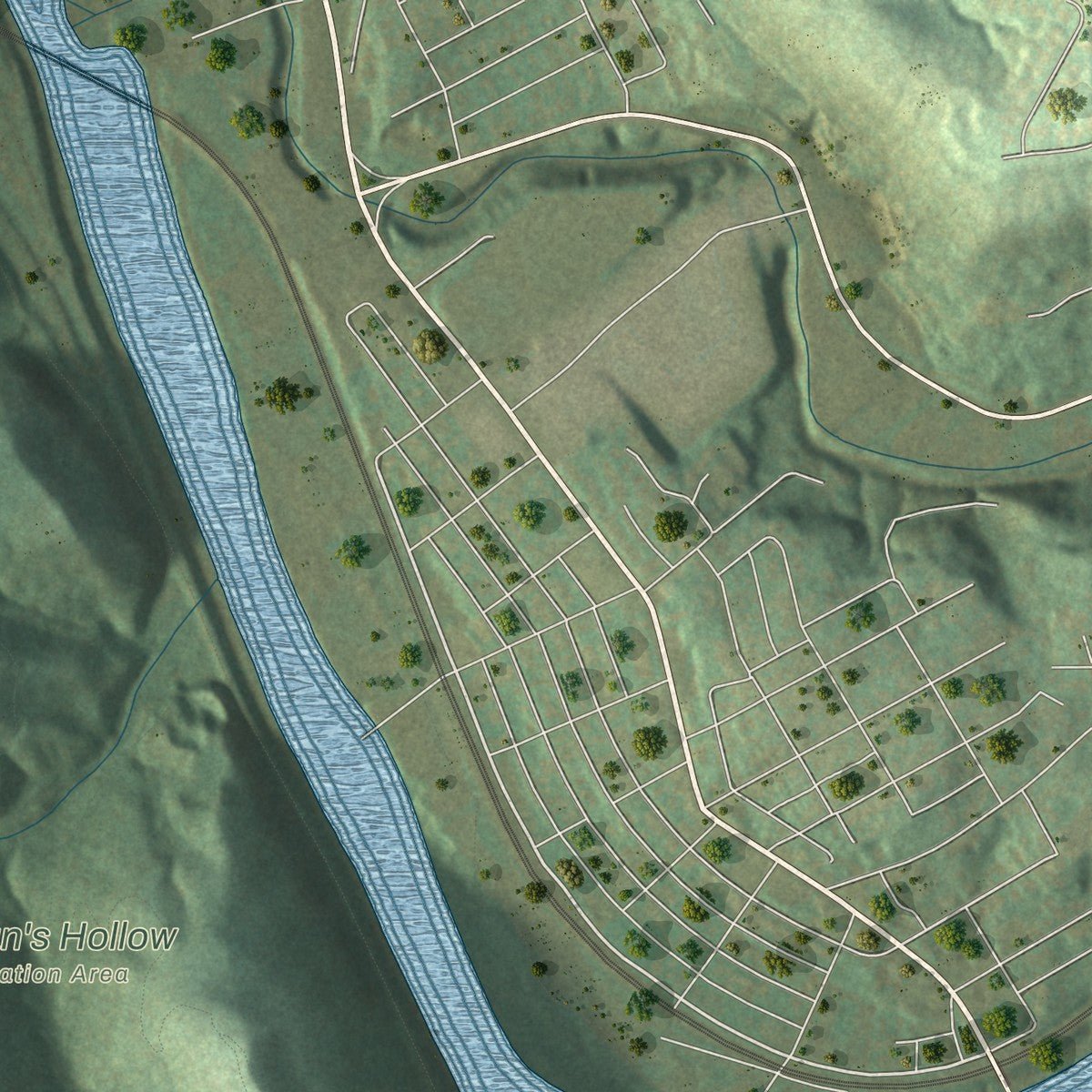 Second close-up of the map of Lincoln, Allegheny County, Pennsylvania print showing more streets and buildings