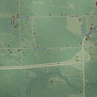 Second close-up of the map of Lincoln Township, Arenac County, Michigan print showing more streets and buildings