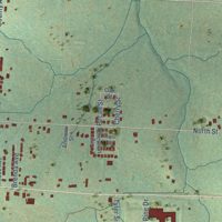 Second close-up of the map of Lincoln, Arkansas print showing more streets and buildings