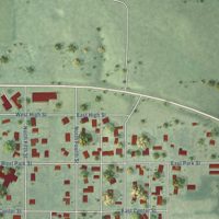 Second close-up of the map of Lincoln Center, Kansas print showing more streets and buildings