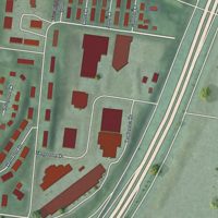 Second close-up of the map of Lincoln Heights, Ohio print showing more streets and buildings