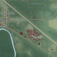 Second close-up of the map of Lincoln Township, Midland County, Michigan print showing more streets and buildings
