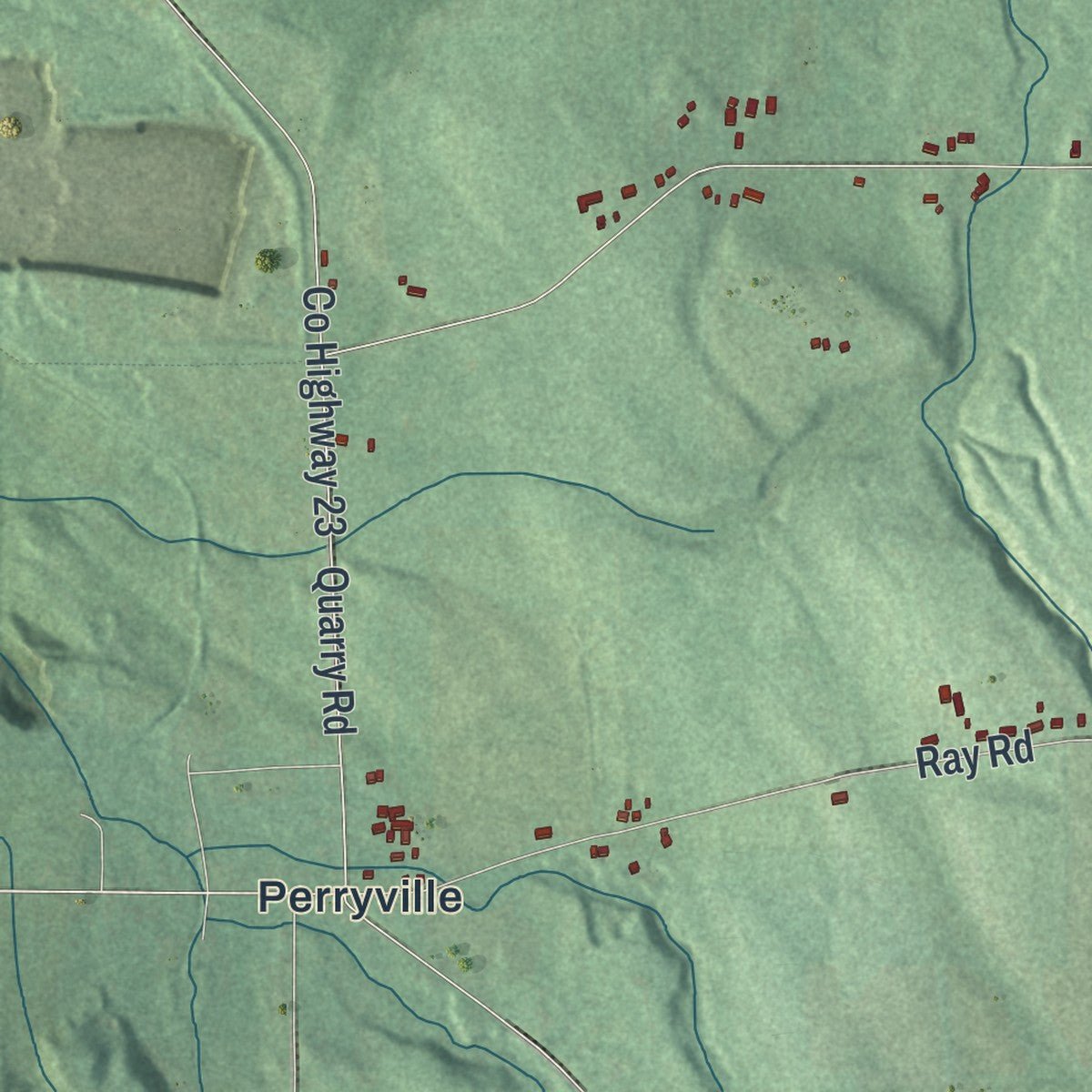 Second close-up of the map of Lincoln, New York print showing more streets and buildings