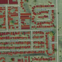 Second close-up of the map of Lincoln Park, California print showing more streets and buildings