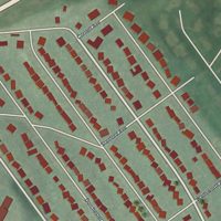 Second close-up of the map of Lincoln Park, Pennsylvania print showing more streets and buildings