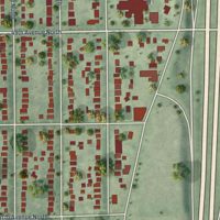 Second close-up of the map of Lind-Bohanon, Minnesota print showing more streets and buildings