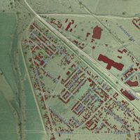 Second close-up of the map of Linda, California print showing more streets and buildings