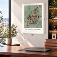 Lindbergh-Morosgo, Georgia map, 18 x 24 inch print in a white frame in a home office