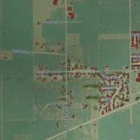 Second close-up of the map of Linden, California print showing more streets and buildings