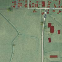 Second close-up of the map of Linden, Indiana print showing more streets and buildings