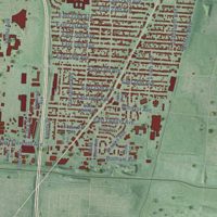 Second close-up of the map of Linden, Ohio print showing more streets and buildings
