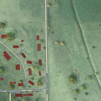 Second close-up of the map of Lindsay, Nebraska print showing more streets and buildings