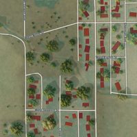 Second close-up of the map of Lingle, Wyoming print showing more streets and buildings