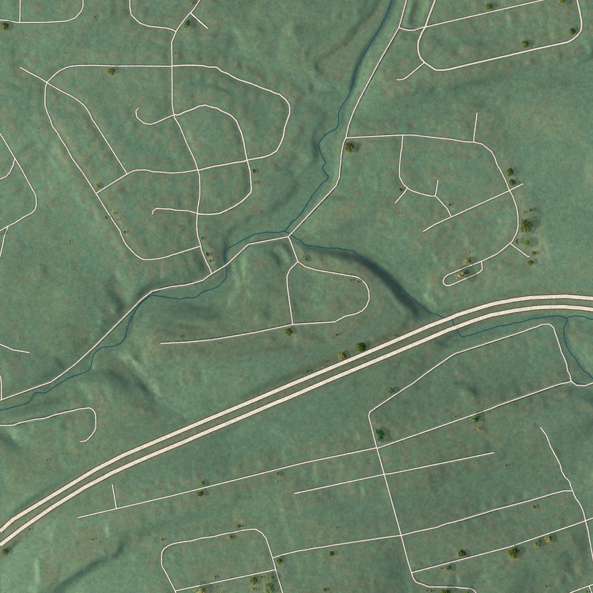 Second close-up of the map of Linglestown, Pennsylvania print showing more streets and buildings