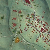 Second close-up of the map of Linn, Missouri print showing more streets and buildings