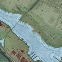 Second close-up of the map of Linnton, Oregon print showing more streets and buildings