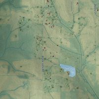 Second close-up of the map of Linwood, Mississippi print showing more streets and buildings