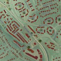 Second close-up of the map of Lionville, Pennsylvania print showing more streets and buildings